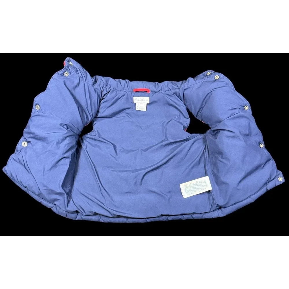 Polo Ralph Lauren Baby Kids Down Puffer Vest Jacket 24M Red Blue Stipe Toddler